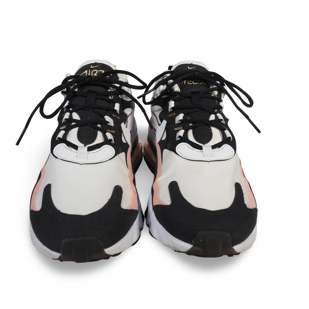 Nike Air Max 270 React Women's 11 Running Shoes Black White Coral AT6174-005 - Picture 3 of 12
